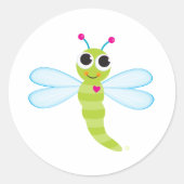 Dragonfly Ronde Sticker (Voorkant)