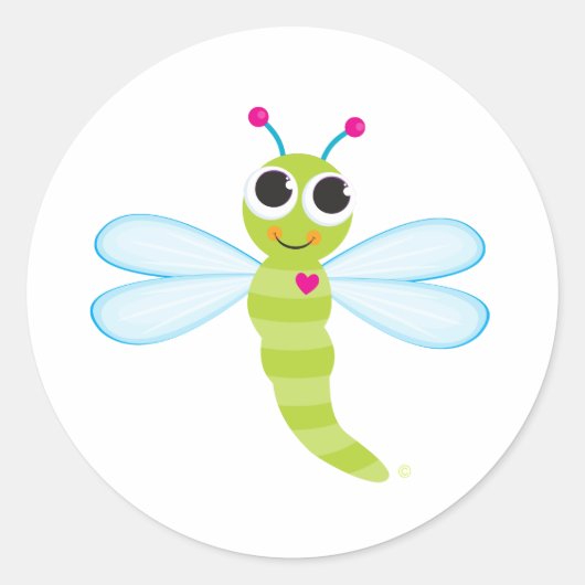 Dragonfly Ronde Sticker (Voorkant)