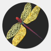Dragonfly Ronde Sticker (Voorkant)
