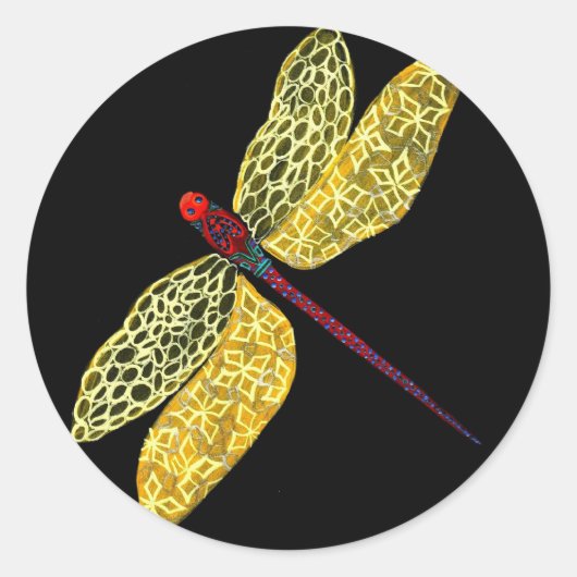 Dragonfly Ronde Sticker (Voorkant)