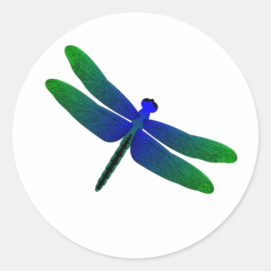 Dragonfly Ronde Sticker (Voorkant)