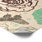 Dragonfly  Roos Patroon Poster (Hoek)