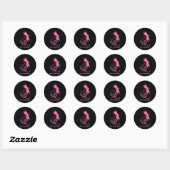 Dragonfly roze Borstkanker bewustzijn Ronde Sticker (Vel)