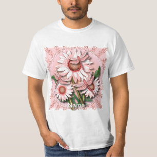 Dragonfly Roze Daisies bloemen T-shirt