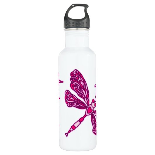Dragonfly roze drinken fles (Voorkant)