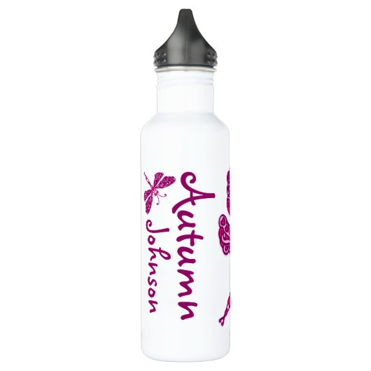 Dragonfly roze drinken fles (Links)