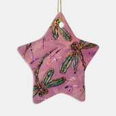 Dragonfly roze Fizz Keramisch Ornament (Rechts)