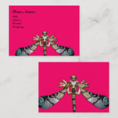 DRAGONFLY, roze, fuchsia Visitekaartje (Voorkant / Achterkant)