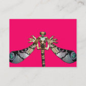 DRAGONFLY, roze, fuchsia Visitekaartje (Achterkant)