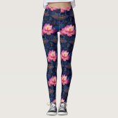 Dragonfly & Roze Lotus Design Leggings (Voorkant)