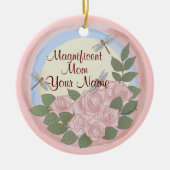 Dragonfly Rozen Moeder Keramisch Ornament (Voorkant)