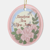 Dragonfly Rozen Moeder Keramisch Ornament (Links)