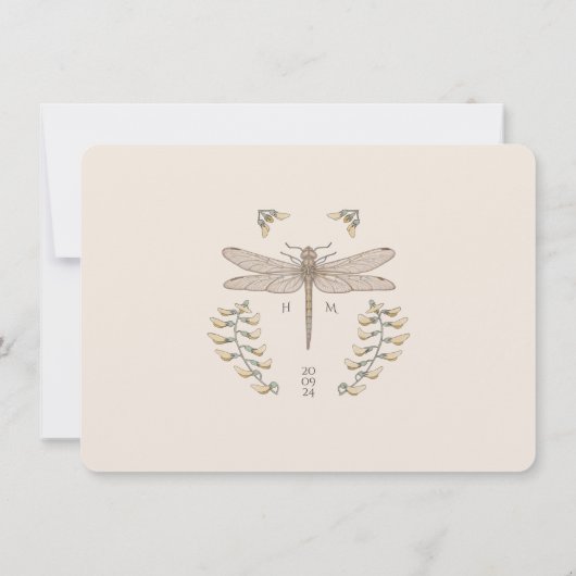  Dragonfly RSVP Card Wedding Kaart (Achterkant)