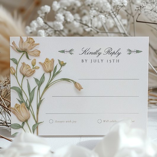 Dragonfly RSVP Card Wedding Kaart