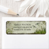 Dragonfly Rustic Botanical Return Address Labels (Insitu)