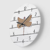 Dragonfly Rustic Shiplap Farmhouse Decor Grote Klok (Hoek)