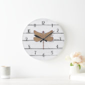 Dragonfly Rustic Shiplap Farmhouse Decor Grote Klok (Huis)