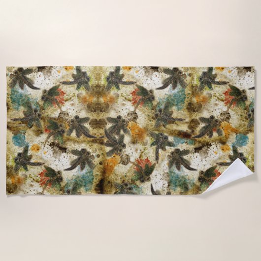 Dragonfly Rustic Splash Beach Towel Strandlaken (Voorkant)