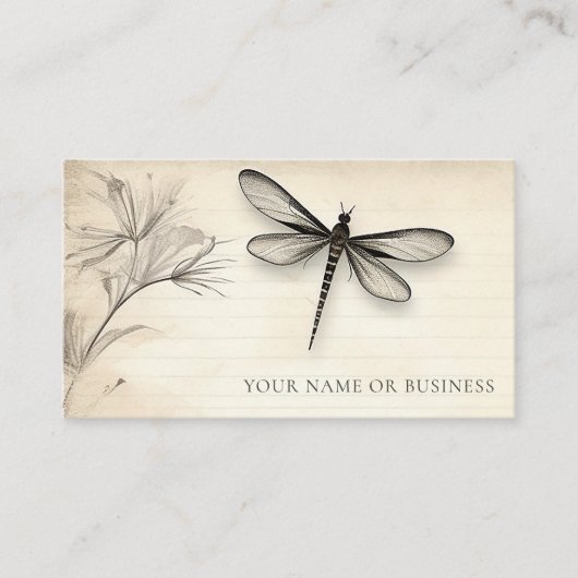 Dragonfly Schets Journal Visitekaartje (Voorkant)