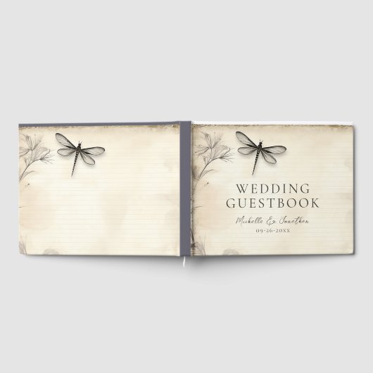  Dragonfly Schets  Tijdschrift Bruiloft Gastenboek (Volledig)