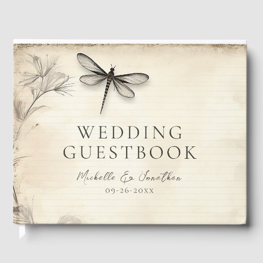  Dragonfly Schets  Tijdschrift Bruiloft Gastenboek (Voorkant)