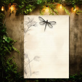 Dragonfly Schets Tijdschrift Bruiloft Kaart