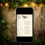 Dragonfly Schets Tijdschrift Bruiloft Kaart