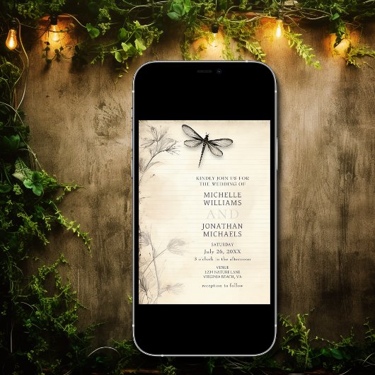  Dragonfly Schets  Tijdschrift Bruiloft Kaart