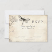 Dragonfly Schets  Tijdschrift Bruiloft RSVP Kaartje (Voorkant)