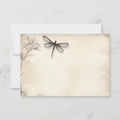 Dragonfly Schets  Tijdschrift Bruiloft RSVP Kaartje (Achterkant)
