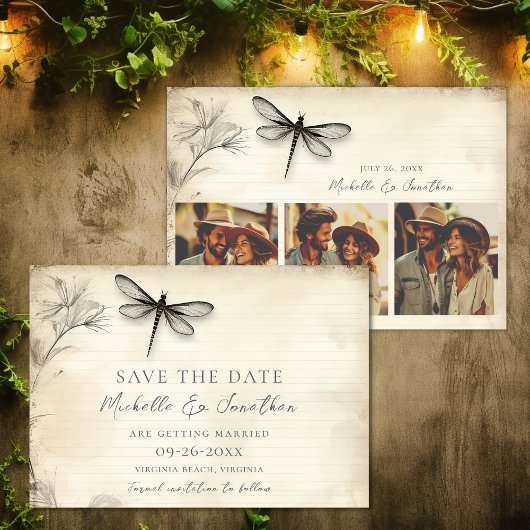 Dragonfly Schets  Tijdschrift Bruiloft Save The Date