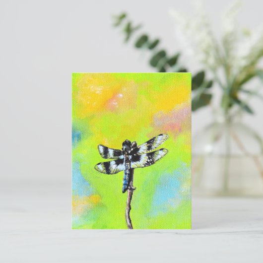Dragonfly schilderen briefkaart (Staand voorkant)