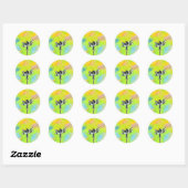 Dragonfly schilderen ronde sticker (Vel)