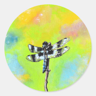 Dragonfly schilderen ronde sticker