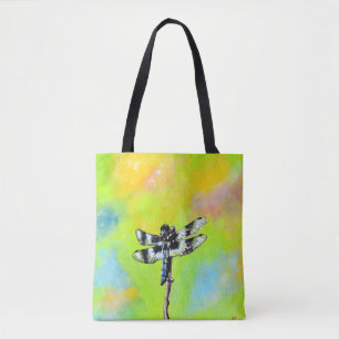 Dragonfly schilderen tote bag