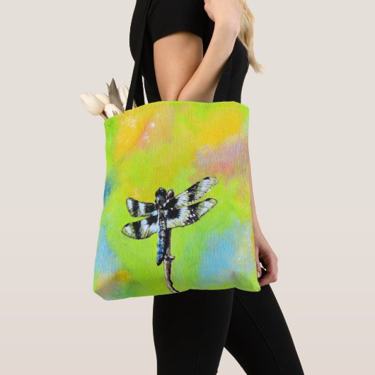 Dragonfly schilderen tote bag (Dichtbij)