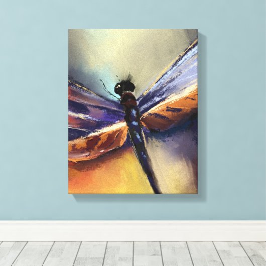Dragonfly schilderij canvas afdruk (Insitu (Houten vloer))