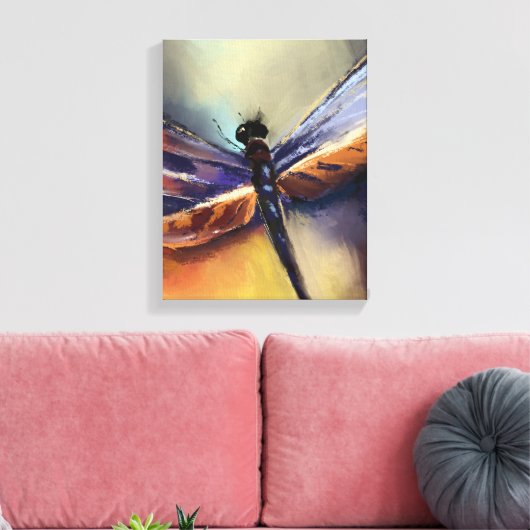 Dragonfly schilderij canvas afdruk (Insitu (Woonkamer))