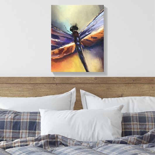 Dragonfly schilderij canvas afdruk (Insitu (Slaapkamer))