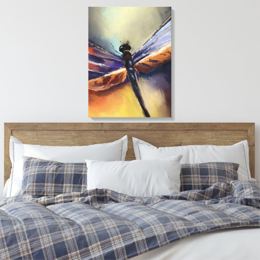 Dragonfly schilderij canvas afdruk (Insitu (Slaapkamer))