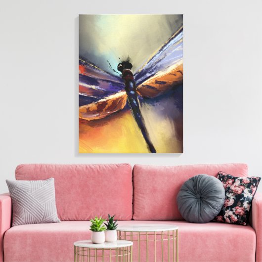 Dragonfly schilderij canvas afdruk (Insitu (Woonkamer))