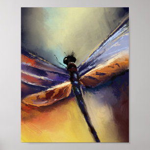 Dragonfly schilderij poster