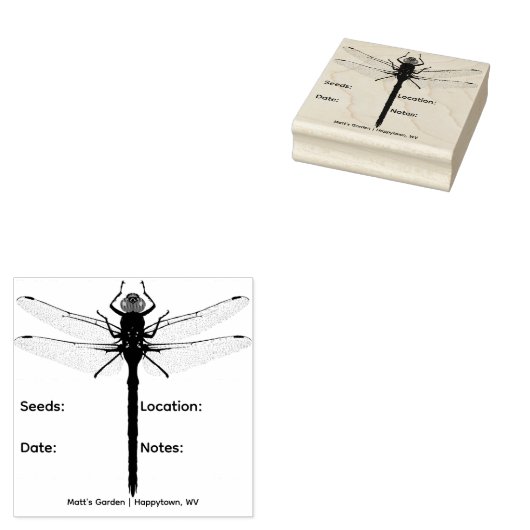 Dragonfly Seed Saver Packet Ink Stamp Rubberstempel (Gestempeld)