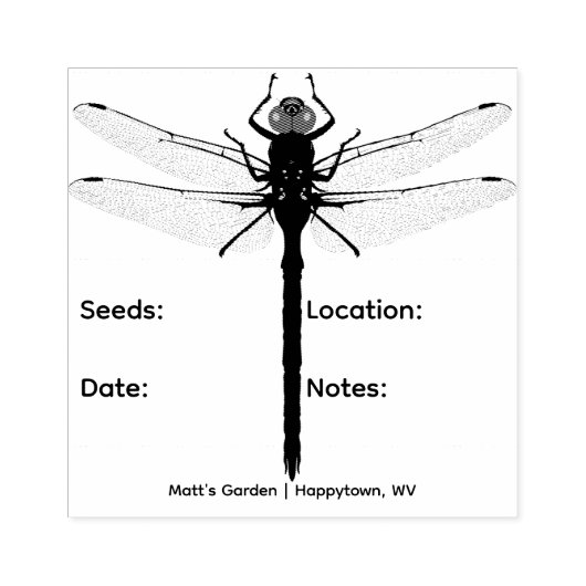 Dragonfly Seed Saver Packet Ink Stamp Rubberstempel (Afrduk)