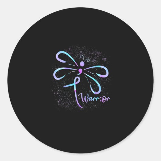 Dragonfly Semicolon: Voorlichting over zelfmoord Ronde Sticker (Voorkant)