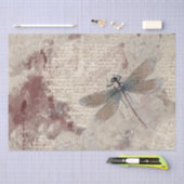 Dragonfly Shabby Gemengde Media Script Decoupage Tissuepapier (Craft)