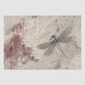 Dragonfly Shabby Gemengde Media Script Decoupage Tissuepapier (Voorkant)