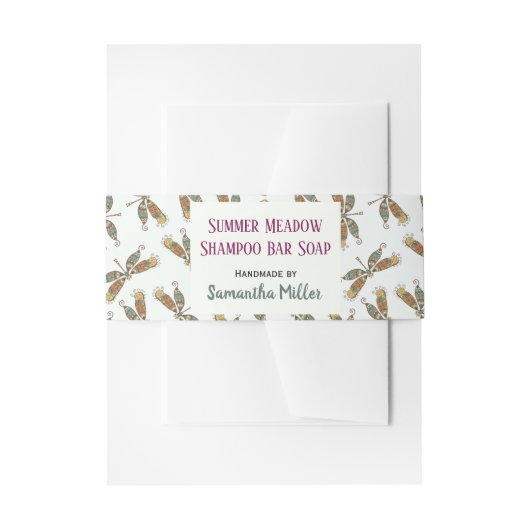 Dragonfly Shampoo Bar, verpakking met zeepband Uitnodigingen Wikkel (Voorkant Voorbeeld)
