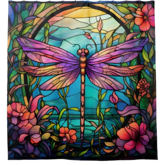 Dragonfly Shower Curtain Douchegordijn (Voorkant)
