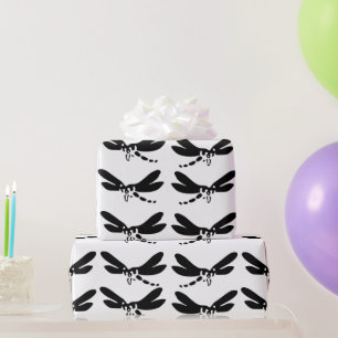 Dragonfly silhouet natuur insect Art Cadeaupapier